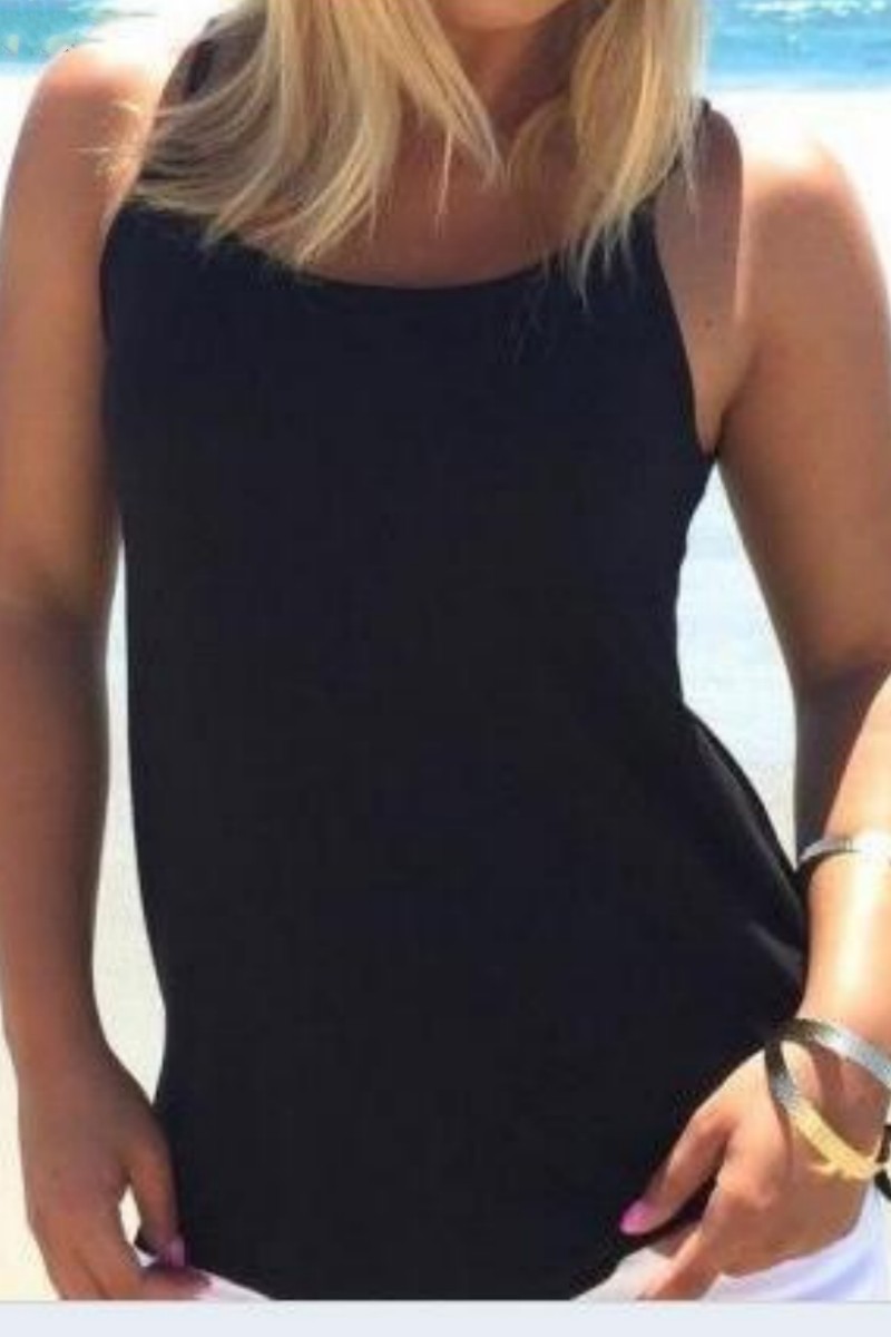 ROUND NECK SPAGHETTI STRAP SLEEVELESS BRA TOPS?? 4 COLOR main image 1