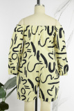Green Casual Basis Not Positioning Printed Printing Off the Shoulder Loose Jumpsuits