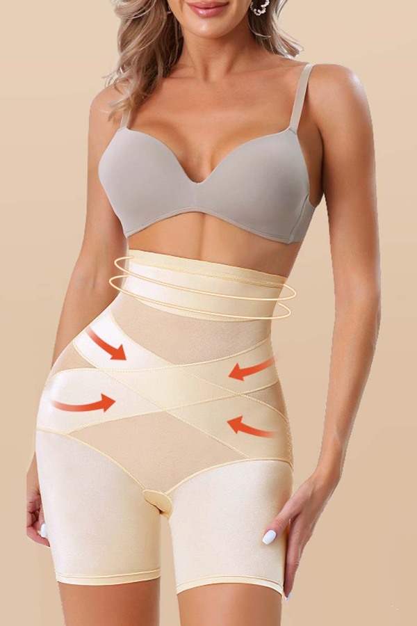 Apricot Sexy Solid Patchwork Bustiers