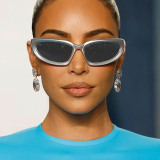 Silver Gray Casual Daily Solid Patchwork Sunglasses