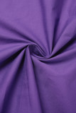 Purple Sexy Casual Solid Patchwork Backless Strapless Tops