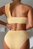 Champagne Sexy Solid Backless Swimwears (With Paddings)