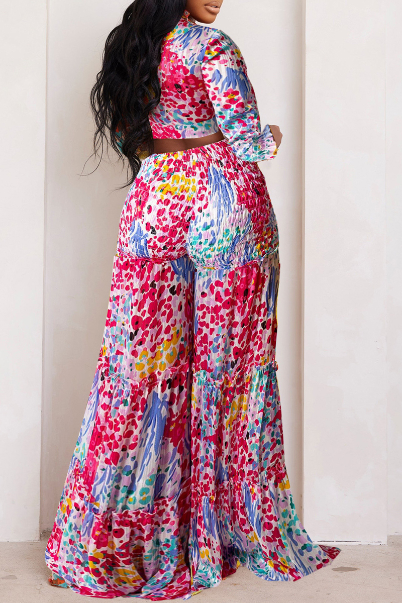 Print Knotted Tassel Pants Set