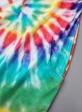 Rainbow Color Casual Print Patchwork V Neck Printed Dress Dresses