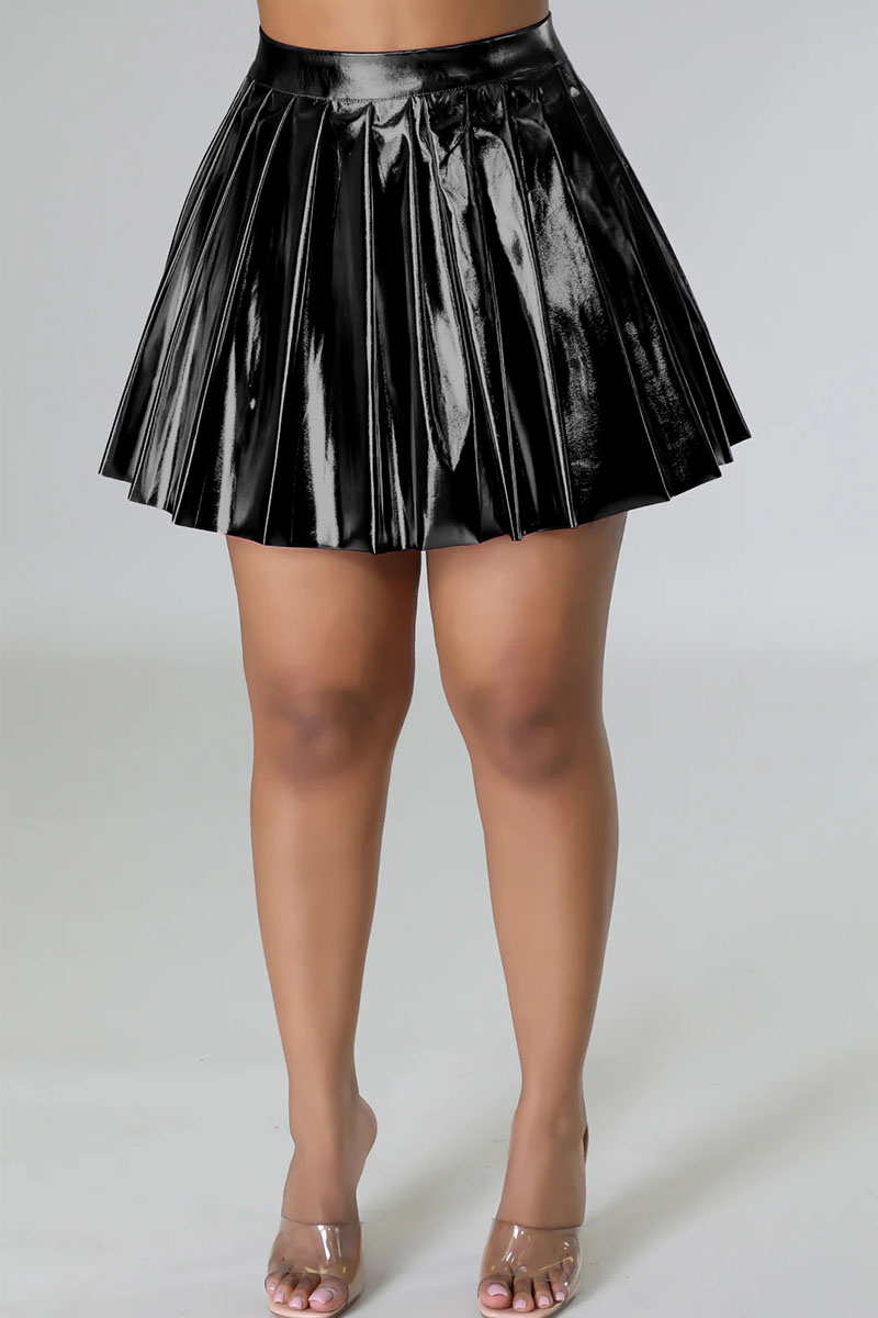 Street Solid Sequined Regular Solid Color Bottoms