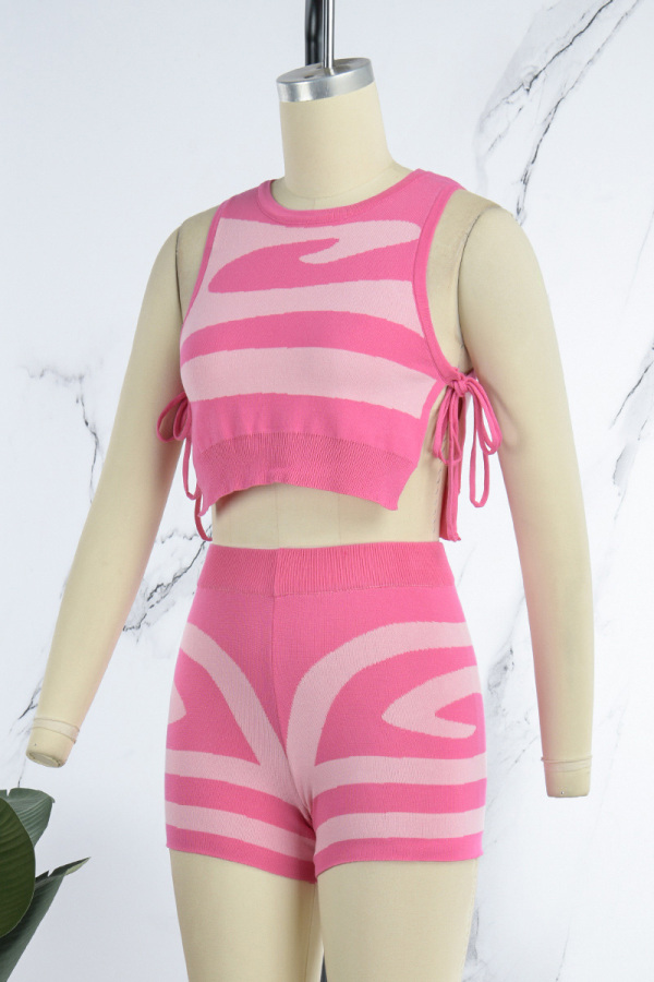 STUDDED STRAP SLEEVELESS TWO PIECE SET IN GREEN