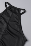Black Sexy Casual Print Basic O Neck Long Dress Dresses