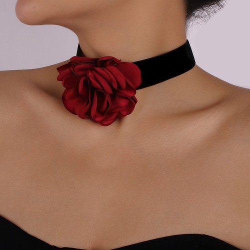 Red Casual Geometric Patchwork Necklaces