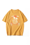 Yellow Casual Sportswear Print Skull Patchwork O Neck T-Shirts