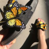 Green Casual Daily Patchwork Butterfly Round Comfortable Out Door Shoes
