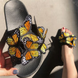 Green Casual Daily Patchwork Butterfly Round Comfortable Out Door Shoes