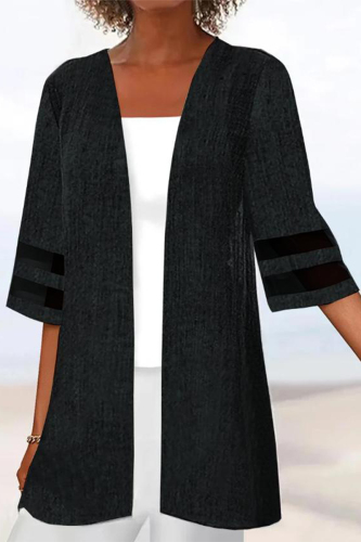 Black Casual Solid Outerwear