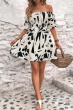 Apricot Casual Backless Off the Shoulder Short Sleeve Dress Dresses