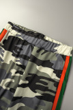 Camouflage Casual Sportswear Camouflage Print Patchwork U Neck Sleeveless Two Pieces