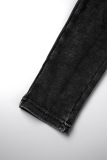 Black Casual Solid Basic U Neck Skinny Jumpsuits