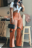 Black Casual Solid Hollowed Out Patchwork Regular High Waist Conventional Solid Color Trousers