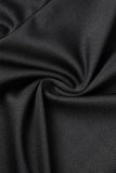 Black Casual Solid Asymmetrical O Neck Sleeveless Two Pieces