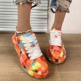 Orange Casual Sportswear Daily Frenulum Printing Round Comfortable Out Door Sport Shoes