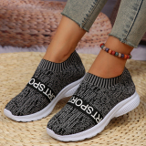 Grey Casual Sportswear Patchwork Letter Printing Round Comfortable Out Door Sport Shoes