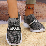 Grey Casual Sportswear Patchwork Letter Printing Round Comfortable Out Door Sport Shoes