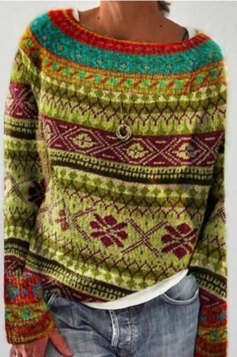 Multicolor Casual Color Block Contrast O Neck Tops