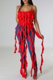 Red Sexy Casual Solid Tassel Backless Spaghetti Strap Tops