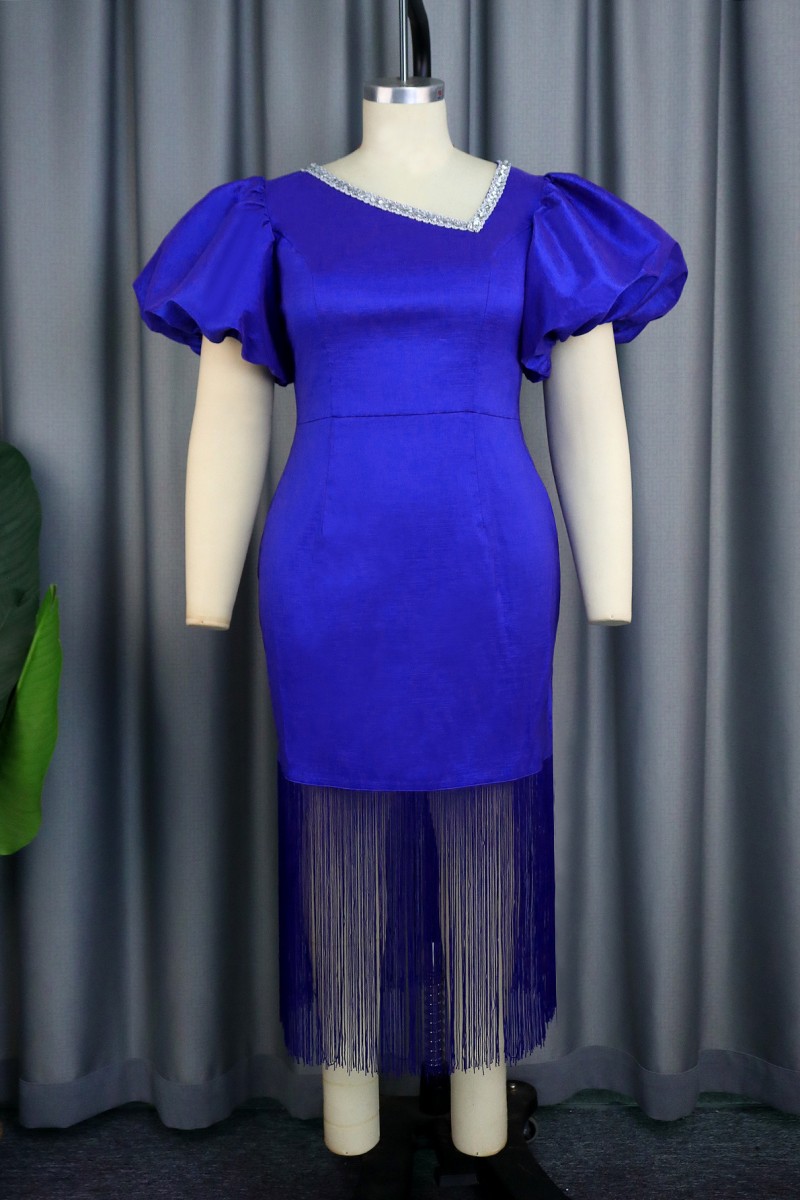 7200080 Black Tassel Collar Dress main image 1