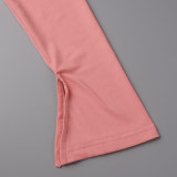 Pink Sexy Solid Fold Turndown Collar Pencil Skirt Dresses