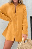 Ginger Casual Solid Patchwork Shirt Collar Long Sleeve Two Pieces