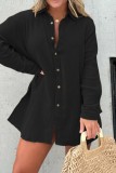 Ginger Casual Solid Patchwork Shirt Collar Long Sleeve Two Pieces