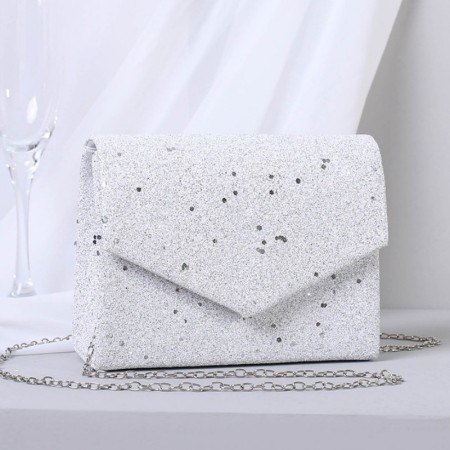 White Casual Daily Solid Patchwork Chains Bags