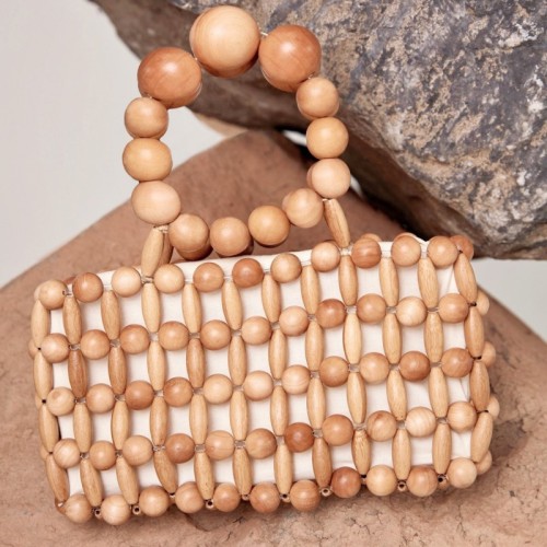 Apricot Casual Daily Solid Patchwork Weave Bags (Subject To The Actual Object)