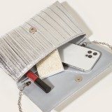 Silver Casual Daily Solid Patchwork Bags