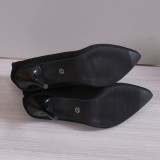 Black Casual Patchwork Pointed Comfortable Out Door Shoes (Heel Height 3.54in)