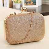 Gold Casual Solid Patchwork Bags