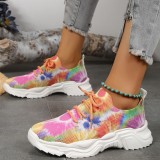 Orange Casual Sportswear Patchwork Tie-dye Round Comfortable Out Door Sport Shoes