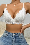 White Sexy Solid Butterfly Patchwork Backless Lingerie