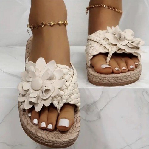 Cream White Casual Patchwork Solid Color Round Comfortable Shoes (Subject To The Actual Object)