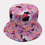 Pink Casual Daily Print Basic Hat