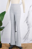 Black Casual Solid Basic Skinny High Waist Speaker Solid Color Trousers