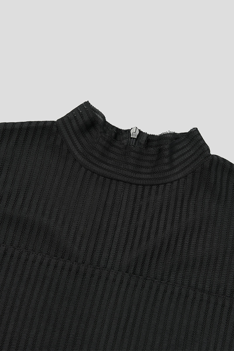 Half Turtleneck Zipper Dress