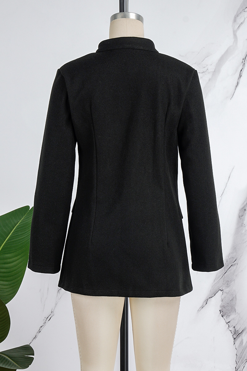 Casual Solid Solid Color Mandarin Collar Outerwear