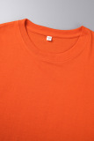 Orange Street Vintage Print Patchwork O Neck T-Shirts