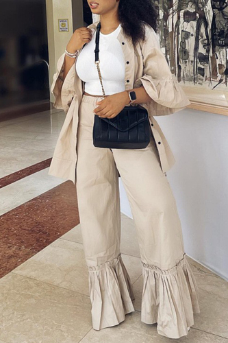 Cream White Casual Solid Cardigan Half Sleeve Two Pieces
