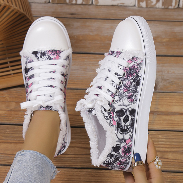 Halloween Pink Casual Daily Patchwork Printing Round Comfortable Shoes