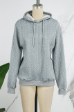Apricot Casual Solid Basic Hooded Collar Tops