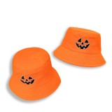 Orange Casual Solid Embroidered Hat