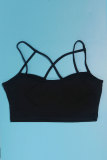 Black Casual Daily Elegant Vacation Plain Hollowed Out Fold Spaghetti Strap Loose Jumpsuits
