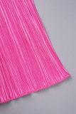 Black Street Solid Patchwork Fold Half A Turtleneck A Line Dresses(No Belt)