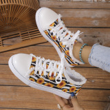 Halloween Yellow Casual Daily Patchwork Printing Round Comfortable Shoes